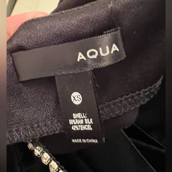 Aqua silk blend black Rhinestone Strap Camisole size XS - Picture 7 of 11